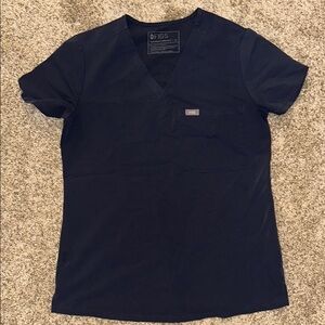 Figs Deep Blue V-Neck Scrub Top